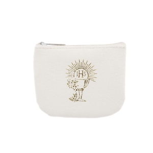 Etui na różaniec komunijny suwak - białe