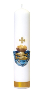 ŚWIECA OŁTARZOWA EUCHARYSTYCZNA Z APLIKACJĄ WOSKOWĄ ryby