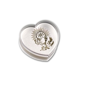 Pudełko na różaniec komunijny w kształcie serca