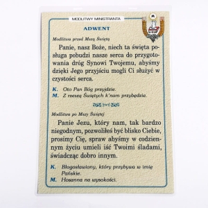 MODLITWY MINISTRANTA ADWENT - LAMINOWANE