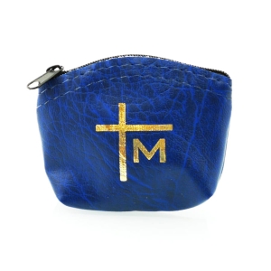 Etui na rózaniec suwak, grube - niebieskie