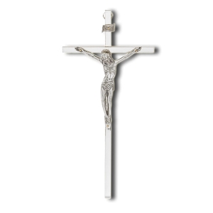 Krzyż mosiężny niklowany 26 cm