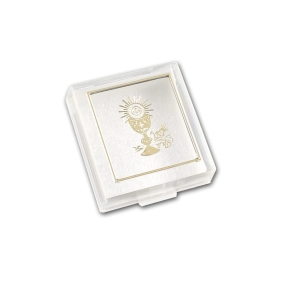 Pudełko na różaniec komunijny w kształcie kwadratu