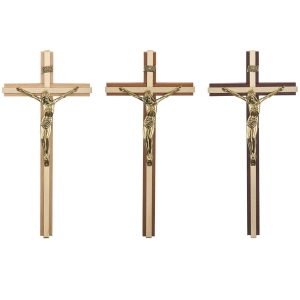Krzyż drewniano-mosiężny 26 cm