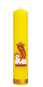 Świeca ołtarzowa z aplikacją wielkanocną - baranek