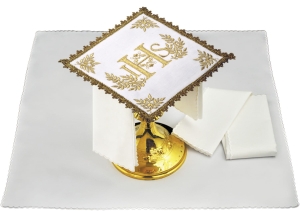 Komplet haftowanej bielizny kielichowej 5001 - len