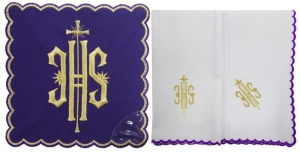 Komplet haftowanej bielizny kielichowej 029 fioletowa