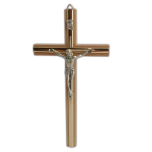 Krzyż drewniany z taśmą 20 cm - jasny